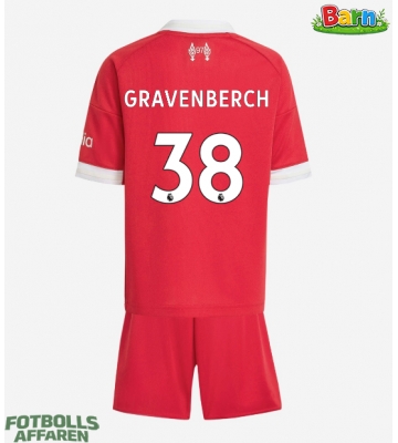 Liverpool Ryan Gravenberch #38 Hemmaställ Barn 2025-26 Kortärmad (+ Korta byxor)
